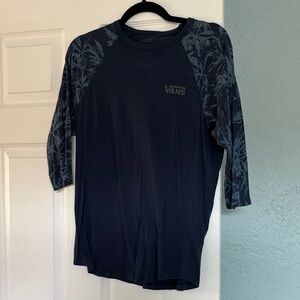 Vans Black and Gray Graphic Raglan Tee